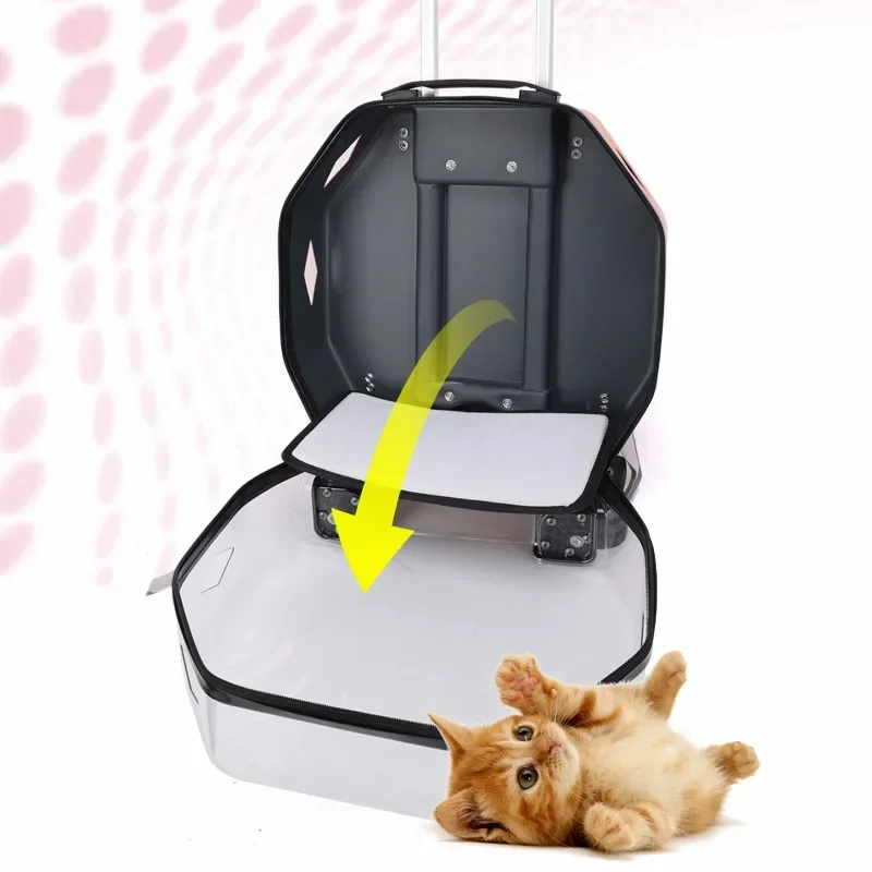 Portable Fashion Cat Trolley Case Dog Travel Transport Bag Transparent Wide View Handbag Outing Backpack Bubble Pet Box