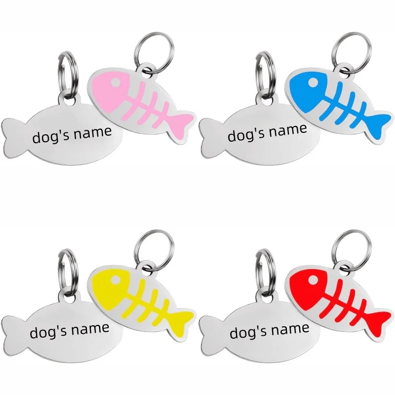 Pet Id Tags Dog Collar Tags Pet Id Medal Pendant Free Engraving Personalized Address Tags for Dogs Anti-Lost Puppy Nameplate Personalized Cat Tag Pendant Pet Supplies