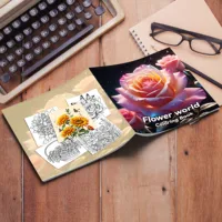 FLOWER WORLD Coloring Book For Children Adult Relieve Stress Kill Time Painting Art Book 2