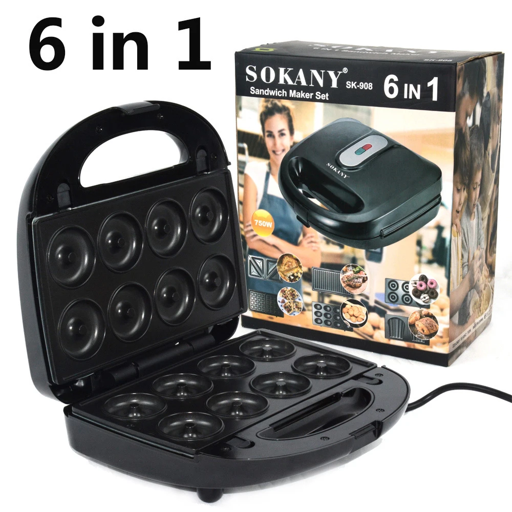 

Electric Waffles Maker Sandwich Machine Cake Oven Kitchen Breakfast Bubble Waffle Donuts Non-stick Baking Plates