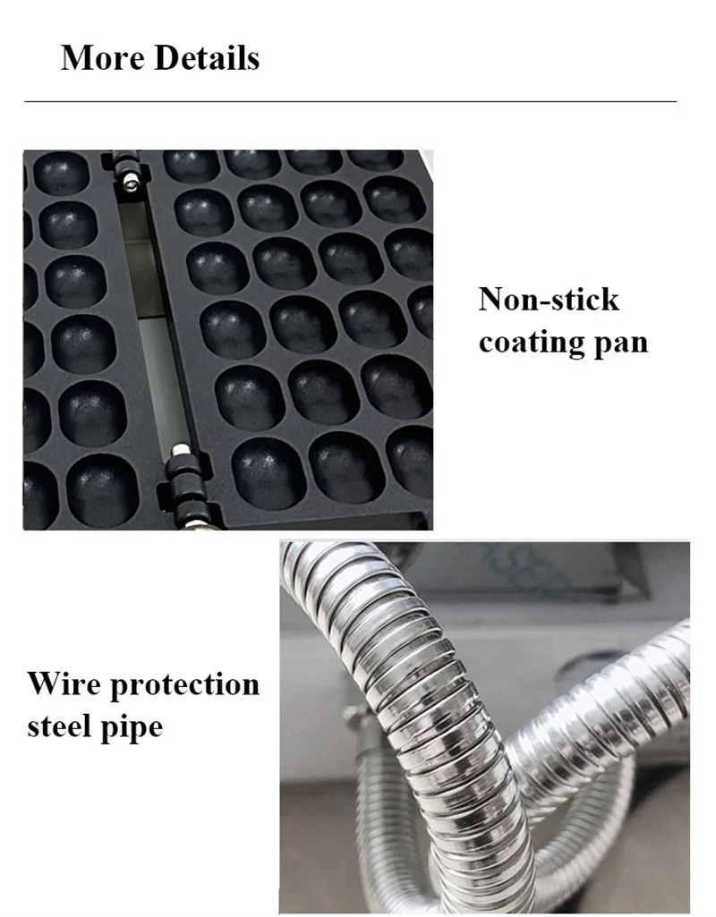 Electric or Gas Egg Waffle Mini Oval Sponge Cake Maker Non-stick Coating Pan Bubble Waffle Baking Machine Commercial Home Use 4