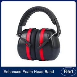 Premium Adjustable Foldable Earmuffs - Noise Insulation & Hearing Protection (Red2)