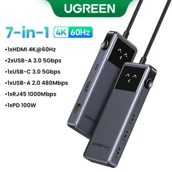UGREEN Uno 6 - in - 1 High - Speed 4K USB - C Hub with PD Charging (7 - in - 1 5Gbps RJ45)