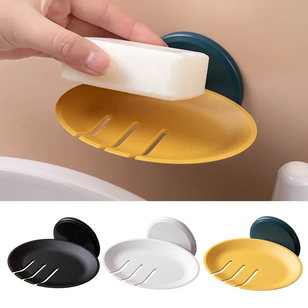 Punch-free Soap Dish Quality Wall Hanging Suction Cup Soap Box Non-slip Self Draining Holder Bathroom soap holder,soap dish rack