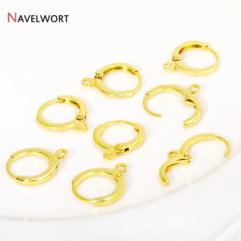5 짝/몫 14K/18K 골드 도금 라운드 프랑스어 귀걸이 후크, 귀걸이 걸쇠 피팅 Earwire DIY 쥬얼리 액세서리 만들기 도매