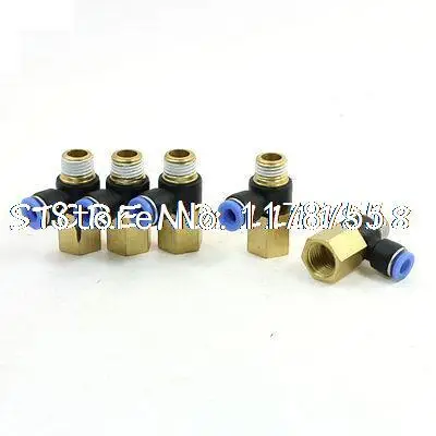 

5pcs Push In 6mm to 1/4"PT Male Female Thread Quick Coupler Adapter