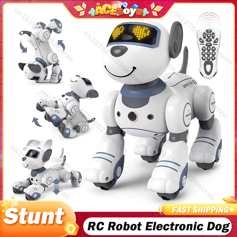 

Funny RC Robot Electronic Dog Stunt Dog Voice Command Programmable Touch-sense Music Song Robot Dog for Children's Toys Gifts