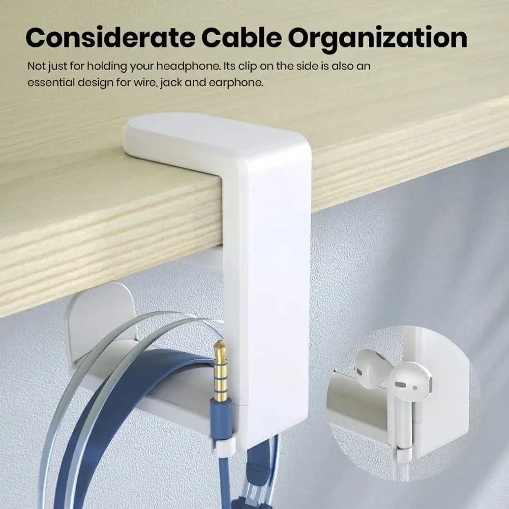 Pc Headphone Stand No Punch Table Clip Hook 360 Degree Rotating Holder Miscellaneous Storage Hanging headphone stand headphone holder