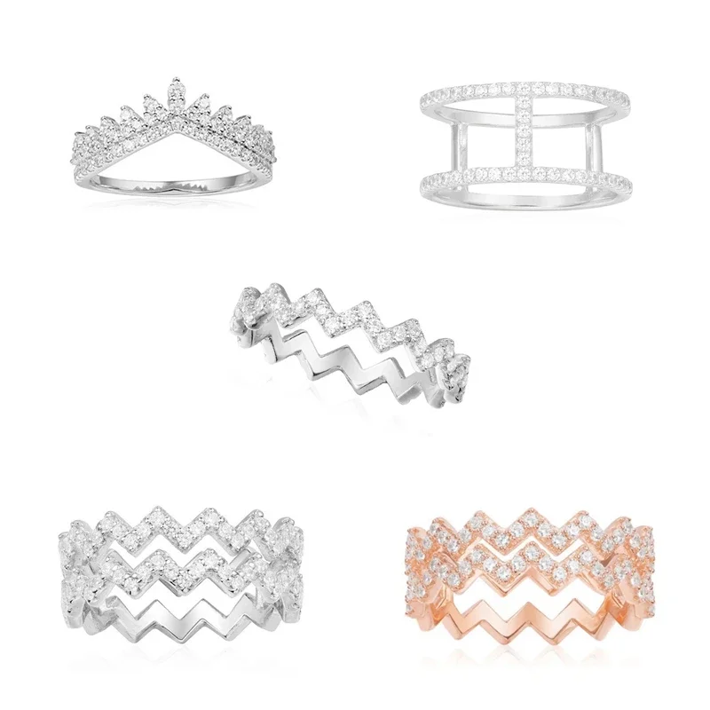 

LIDU высокое качество 925 волнистое кольцо многоцветное темпераментное универсальное элегантное бриллиантовое кольцо подарки для друзей