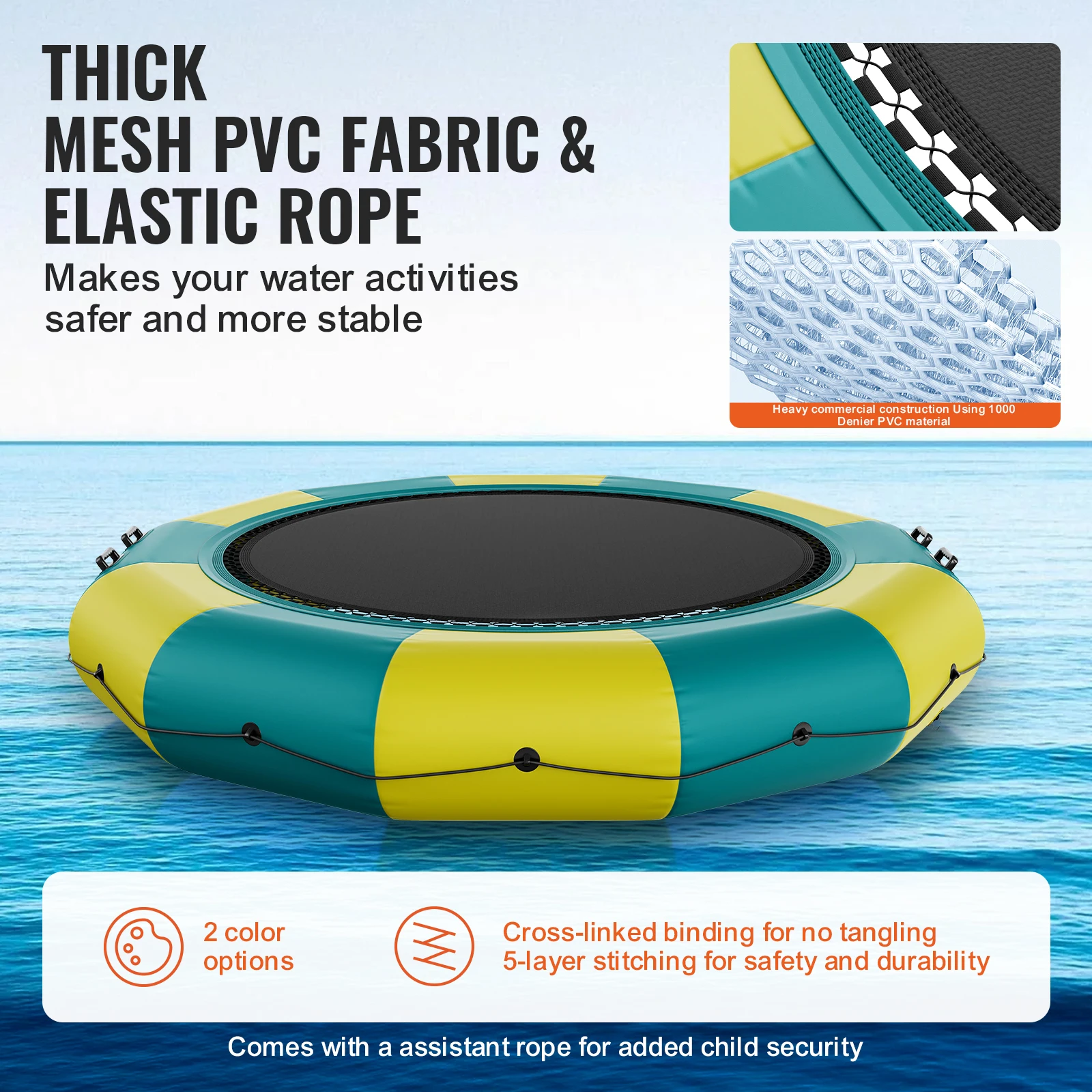 Portable Waterproof Inflatable Water Trampoline for Kids and Adults