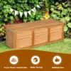 47 Gallon Acacia Wood Deck Box, Garden Backyard Storage Bench, Outdoor Storage Container for Patio Furniture Cushions a 4