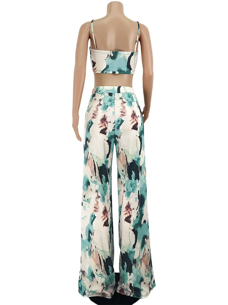 Wmstar Women 2 Piece Set Summer Holiday Sleeveless Bra and High Waist Pants Sets Trouser Casual Suit Wholesale Dropshipping 2024