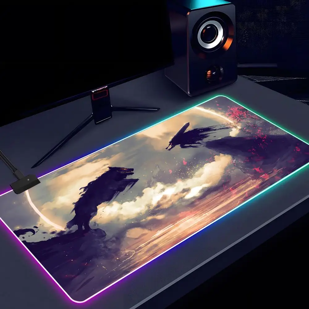 Enhanced RGB Gaming Mouse and Keyboard Mat - XXL Non-Slip Rubber Office and Desk Pad (40x90cm)