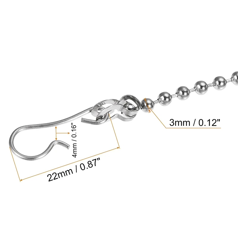 Bathroom Hardware Accessories 1PC Toilet Flapper Chain Stainless Steel Connector with C-shape Ring S-hook 27.5cm Toilet Handle Lever Lifting Repairing Parts