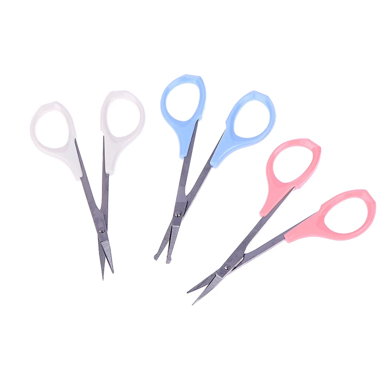 3 Sizes Eyebrow Scissor Stainless Steel Curved Nails Dead Skin Nose Hair Remover Clip Trimmer Pedicure Makeup Tool