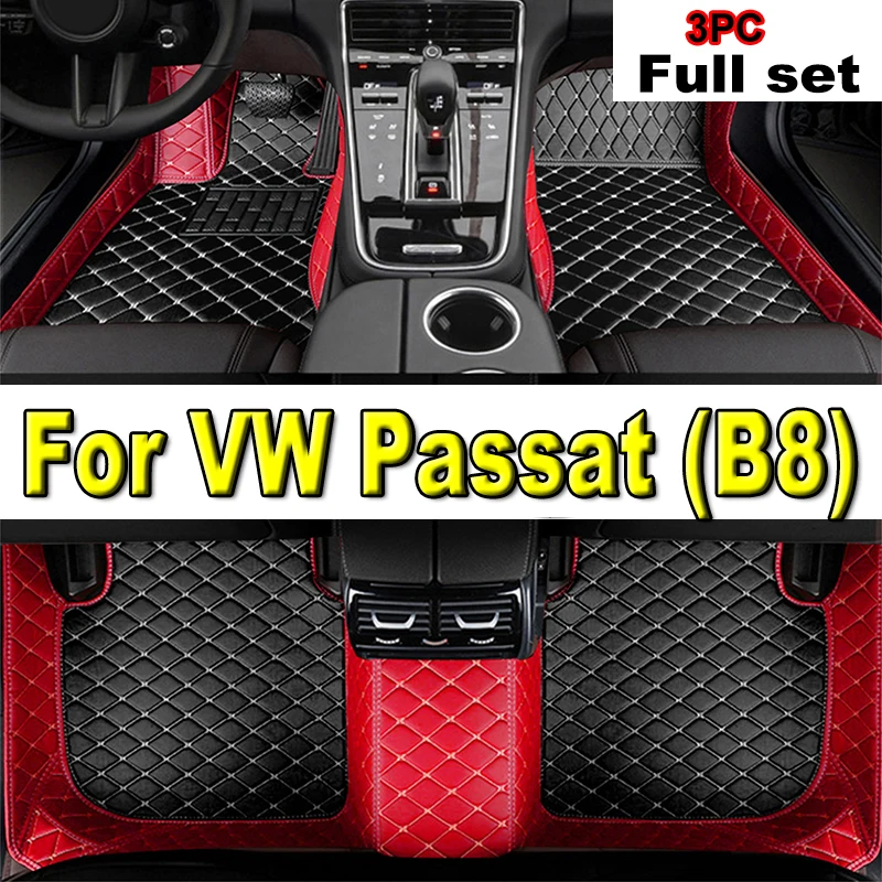 

Автомобильные коврики для VW Volkswagen Passat B8 GT 2015 ~ 2022, прочные защитные коврики, роскошные кожаные коврики, автомобильные аксессуары 2016