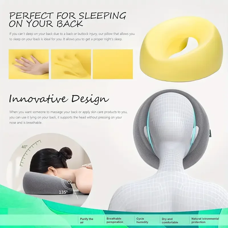 Face Down Pillows Massage Pillow For Bed Headrest Prone Down Sleeping,Ergonomic Beauty Sleeping Pillow