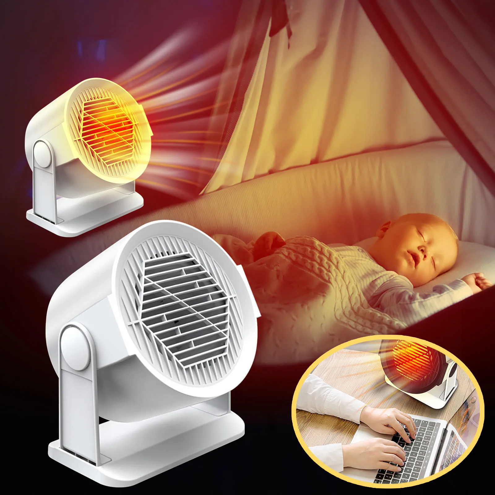 Electric Fan Heater 400W Household Portable Mini Hand Warmer Heating Warmer  For Room Office Foot Bed Warm Low Noise Fan Heater - AliExpress