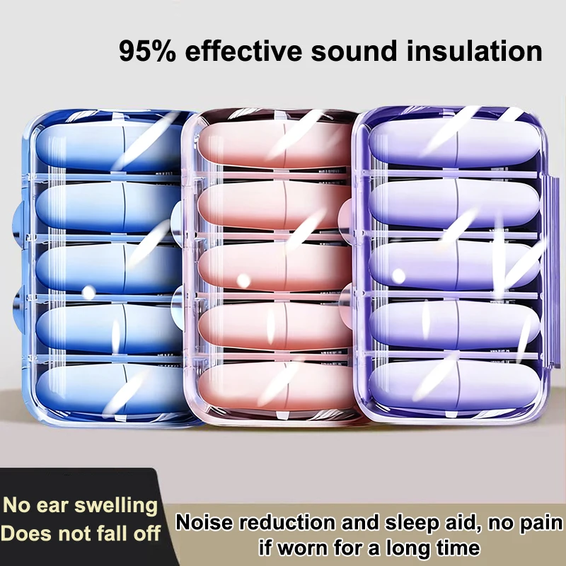 4/10Pcs Sleep Ear Plugs Noise Reduction Sound Insulation Soft Slow Rebound Earplugs Soundproof Anti-Noise Sleeping Aid Ear Care