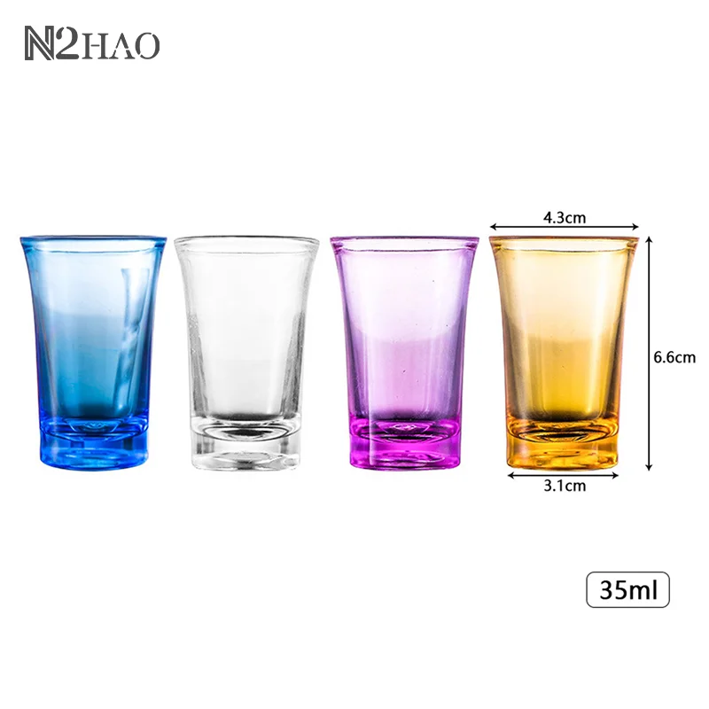 4Pcs 35ml 0.5 Ounce Heavy Duty Shot Acrylic Glasses Machine Made Lead Free Acrylic Glass Liquor Glass drinking glasses