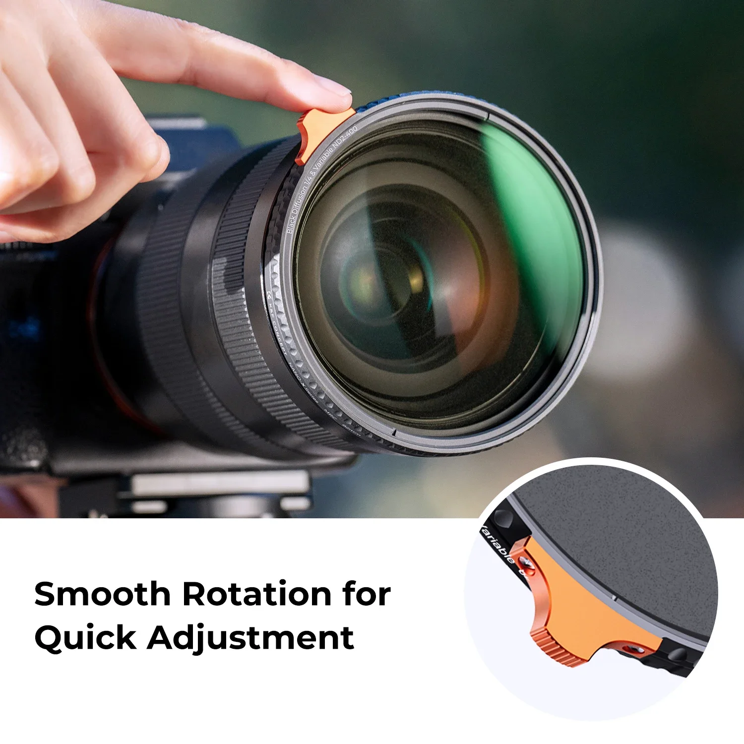 K&F CONCEPT Nano-X Variable Neutral Density ND2-ND400 & 1/4 Black Mist Multifunctional 2 in 1 Filter 49mm-82mm for Camera Lens 5