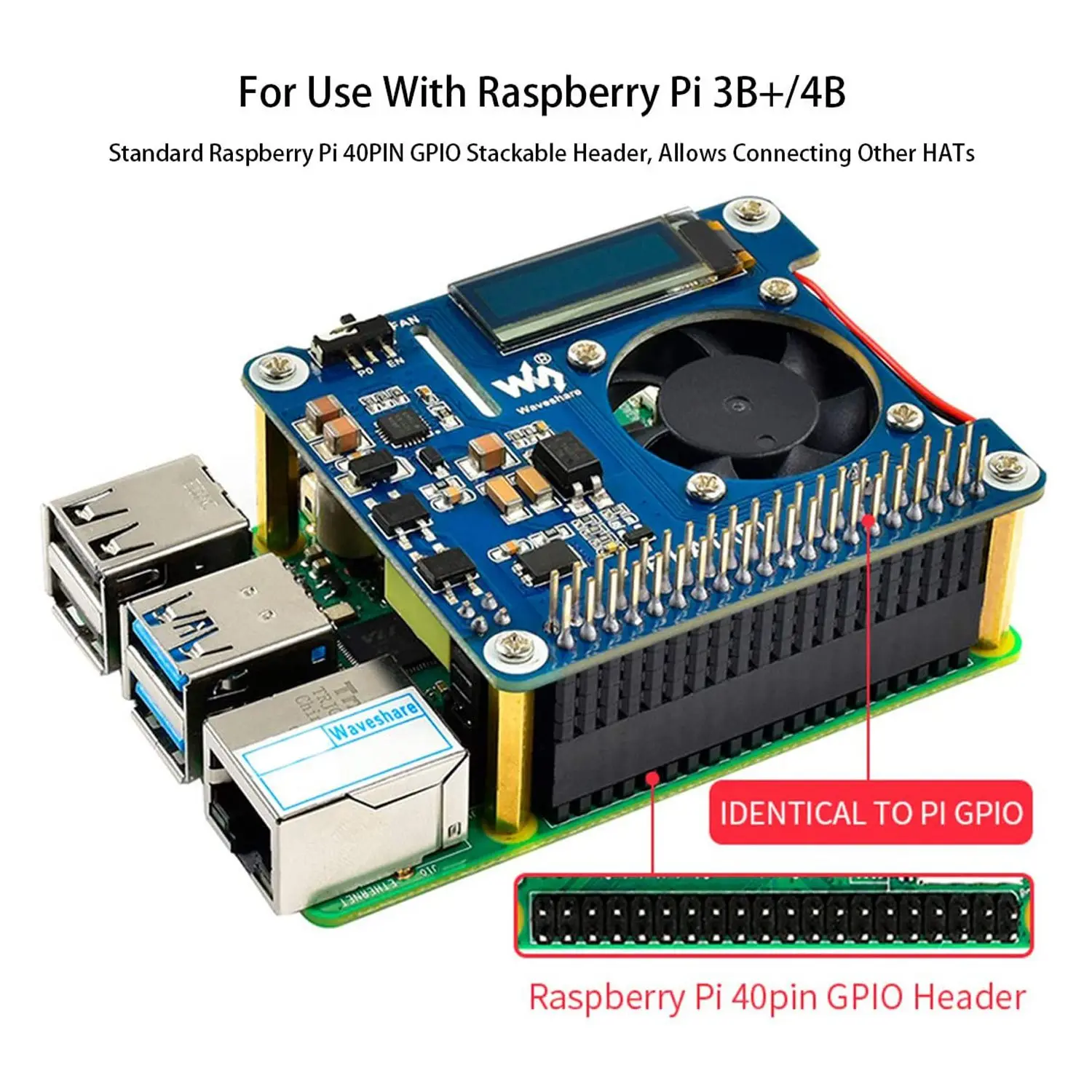 

Плата расширения сети Waveshare Power over Ethernet, Поддержка 802.3Af PoE, с OLED-экраном, для Raspberry Pi 4, Модель B / 3B +