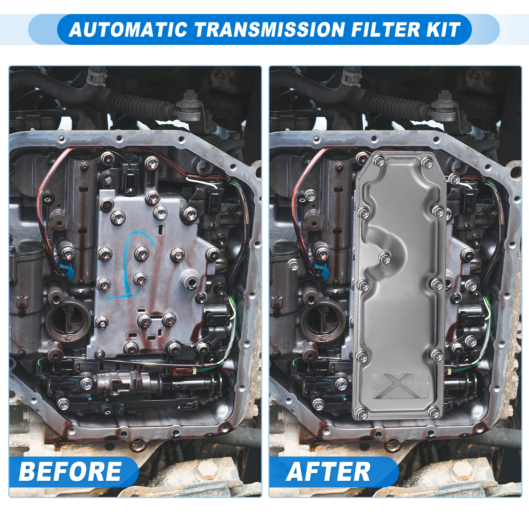 Automatic Transmission Filter CVT Oil Cooler Filter Oil Pan Gasket Kit UXCELL A340F A340H For Mitsubishi Montero 1997-2002