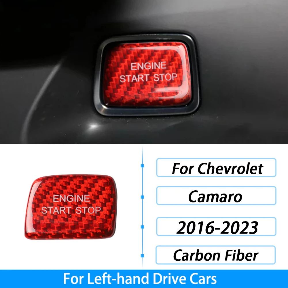 Red Carbon Fiber ABS Sticker For Chevrolet Camaro (2016-2024) – Interior Trim Cover For Engine Start Button - View #6
