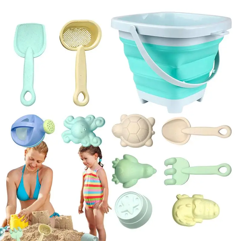 

Kids Beach Sand Toys Set Toy Shovels For Digging Bulk With Foldable Bucket And Animal Mold Summer Beach Toys Sand Bucket Set