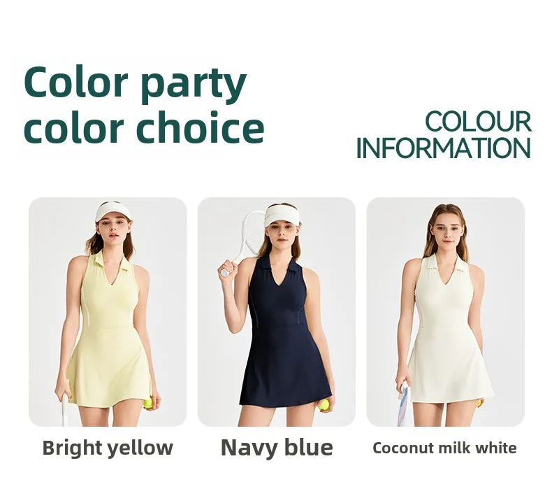 2025 New Tennis Dress Sleeveless Women's Chest Pad Two-piece Anti-exposure Yoga Jumpsuit Badminton Sports Short Pantskirt