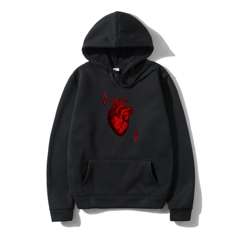 

Ace Of Hearts Outerwear Sweatshir For Men Hip Hop SweaSweatSweatshir Hoody Casual Outerwear Summer/Autumn Warm 100% Cotton Warm