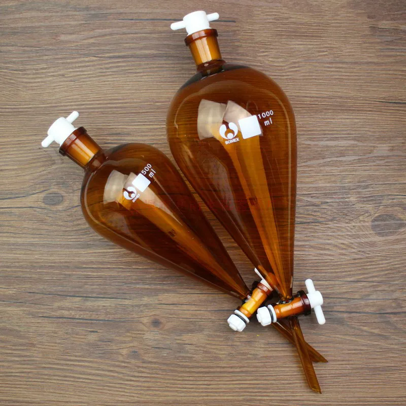 Laborglas Scheidetrichter Mit PTFE-Hahn – 1000 Ml, NS 24/40, Für Flüssige Trennungen
