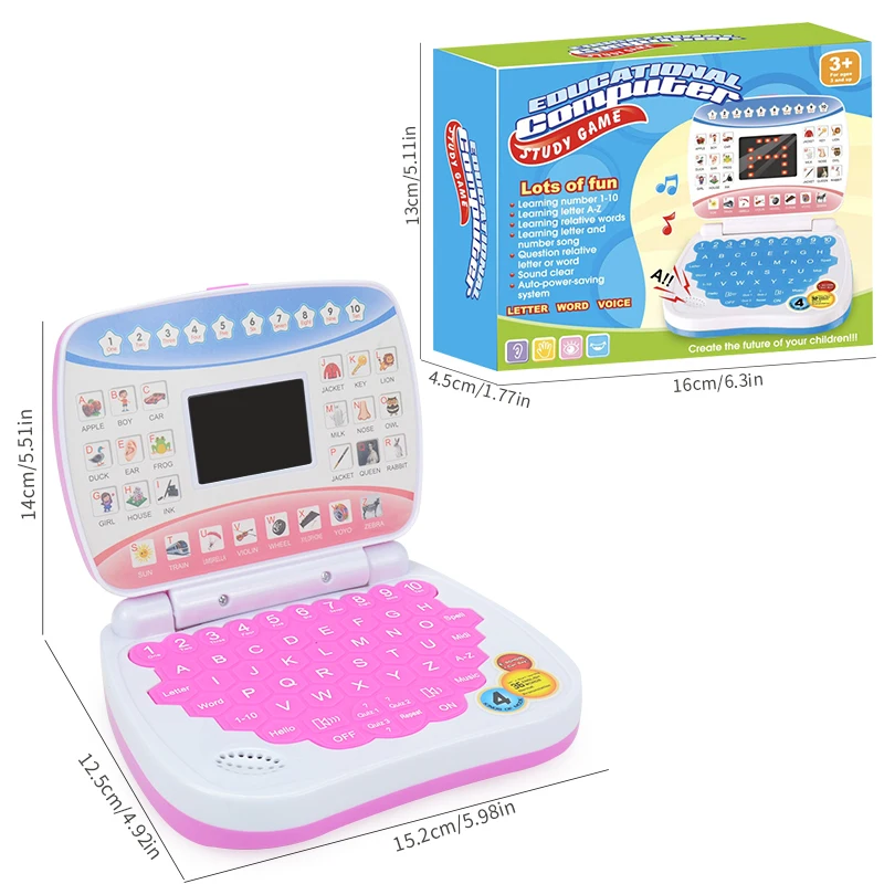 Learning machine laptop computer child electronic preschool language education toys gift toddler kid developing cognitive skills laptop computer toy
