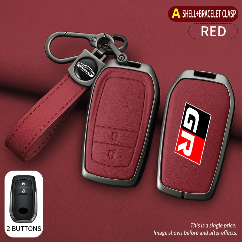 For Toyota GR Sport C-HR Gazoo RAV4 Racing Mirai Avensis Zinc Alloy Car Key Case Cover Protector Keychain Styling Accessories key case cover key case car key shell