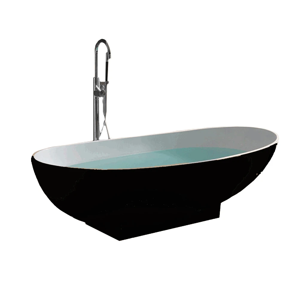 1800X820X540mm Solid Surface Stone Acrylic Bathtub Freestanding Floor Mounted Integrated Corian Tub WD005