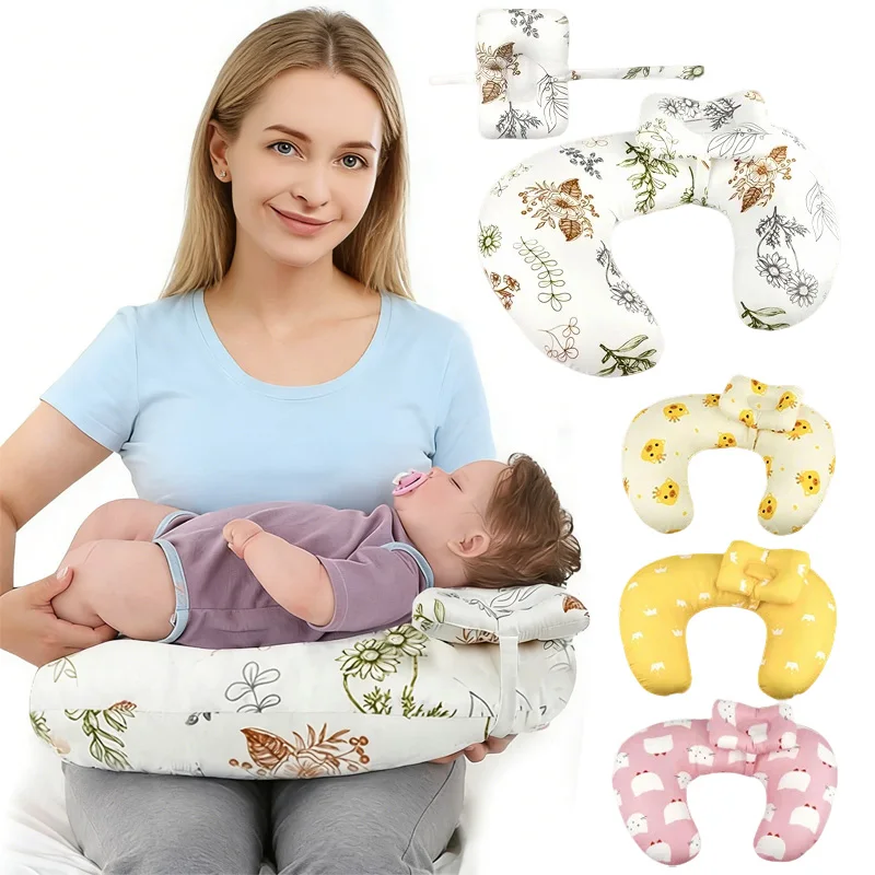 Nursing Pillow U-Shaped - Multifunctional with Removable, Machine Washable Cover - Waist & Neck Support for Breastfeeding