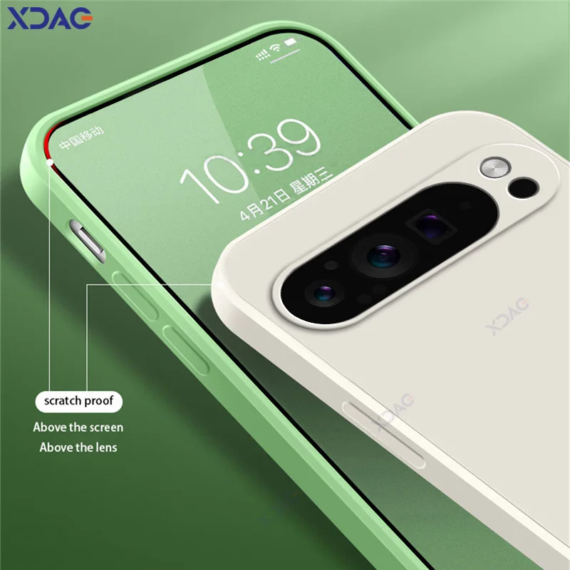 Luxury Candy Cellphone Case with Lens Protection - Soft Square Liquid Silicone Cover