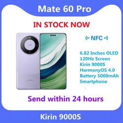2023 New Huawei Mate 60 Pro Mobile Phone 6.82 Inches OLED 120Hz Screen Kirin 9000S HarmonyOS 4.0 Battery 5000mAh Smartphone
