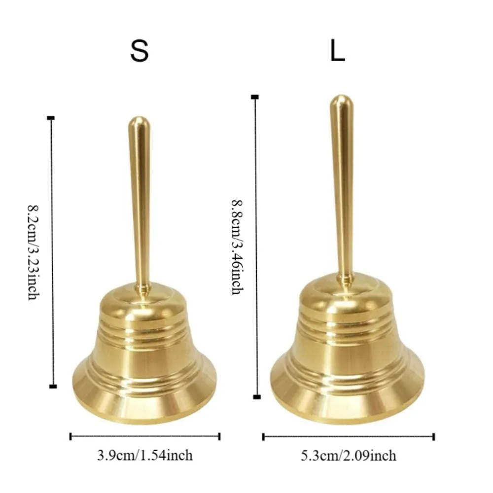 Vintage Solid Brass Hand Bell with Crisp Sound and Polished Finish