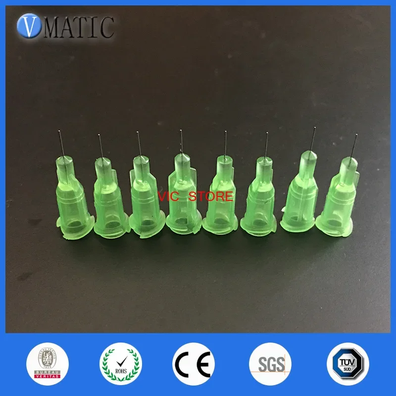 Non Sterilized 100Pcs 34G 0.25'' Dispensing Glue Syringe Barrel Needle Tip 1/4 Inch