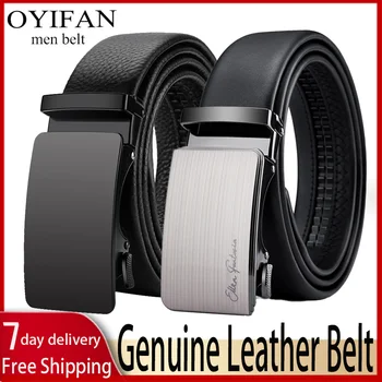 OYIFAN Men Belt Genuine Leather belt for men Alloy buckle ratchet belts Men Designer Belt Automatic belts 벨트 1