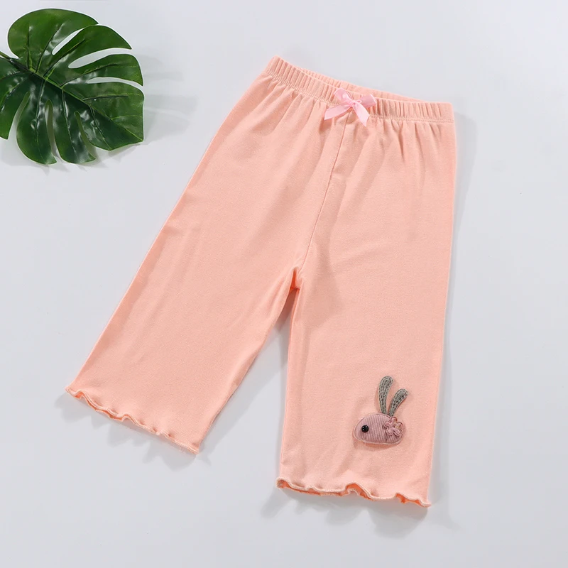 Leggings cortos de estilo fino de verano para niñas de 0 a 6 años, pantalones de seguridad antiexposición para niños, pantalones cortos elegantes para bebés y niños, pantalones de 5 puntos