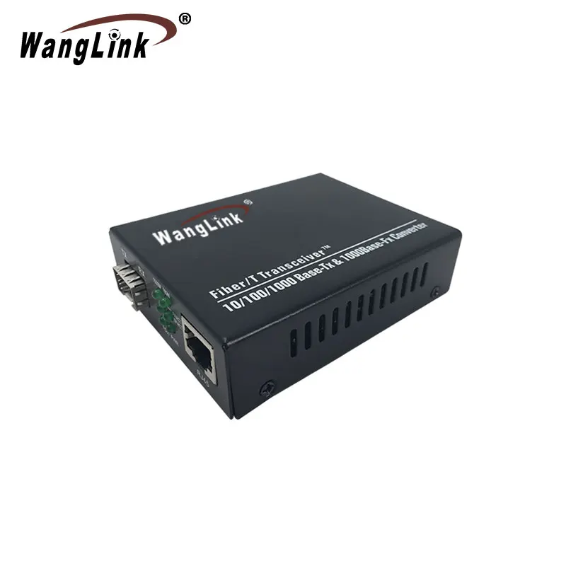 Wanglink  Ethernet Fiber Switch 1.25G SFP Fiber Port + 2x10/100/1000Mbps UTP Port Fiber Converter Media Converter with Power