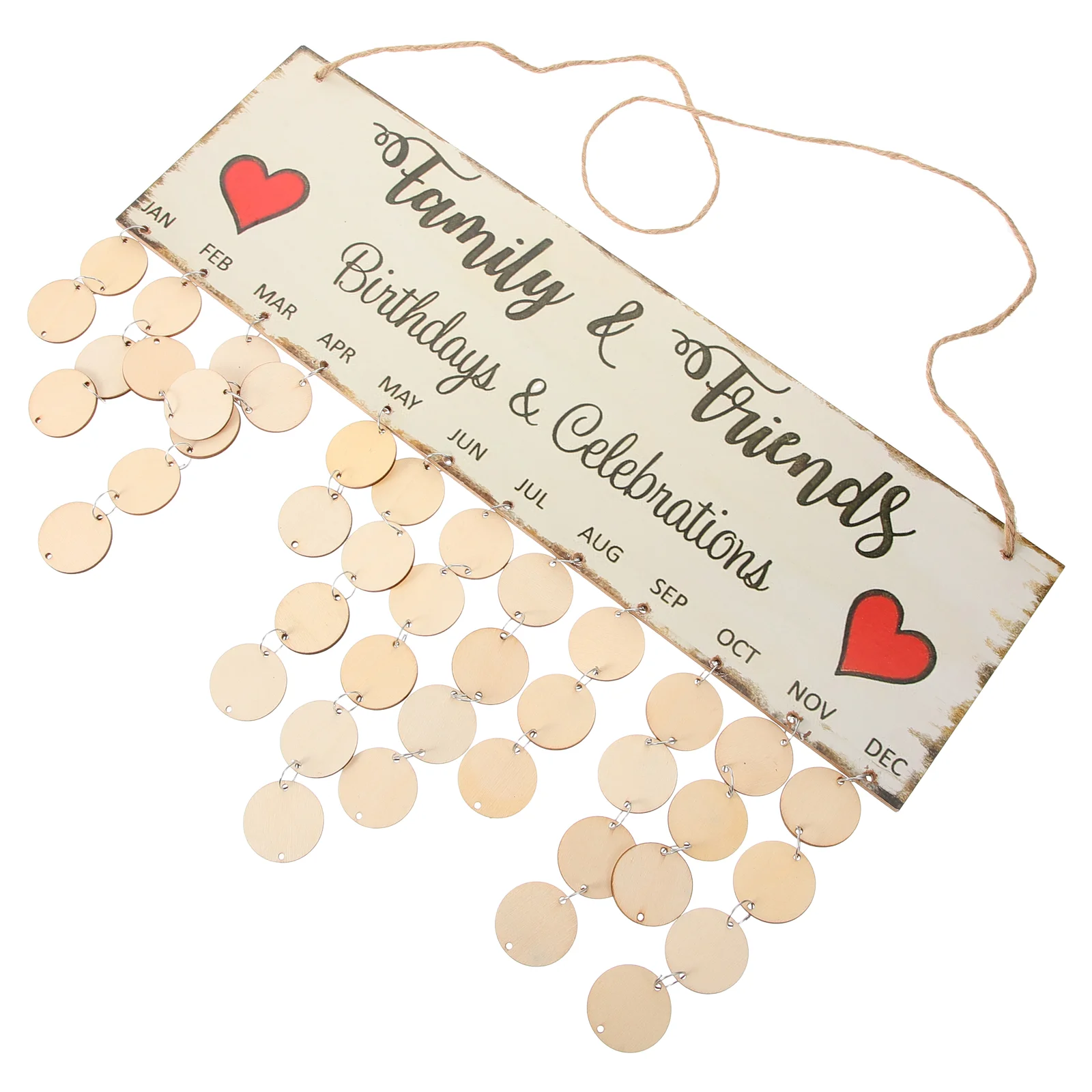 

Wooden Calendar Family Friends Colorful Hanging DIY Home Decoration Gifts Anniversary Board Birthday Reminder