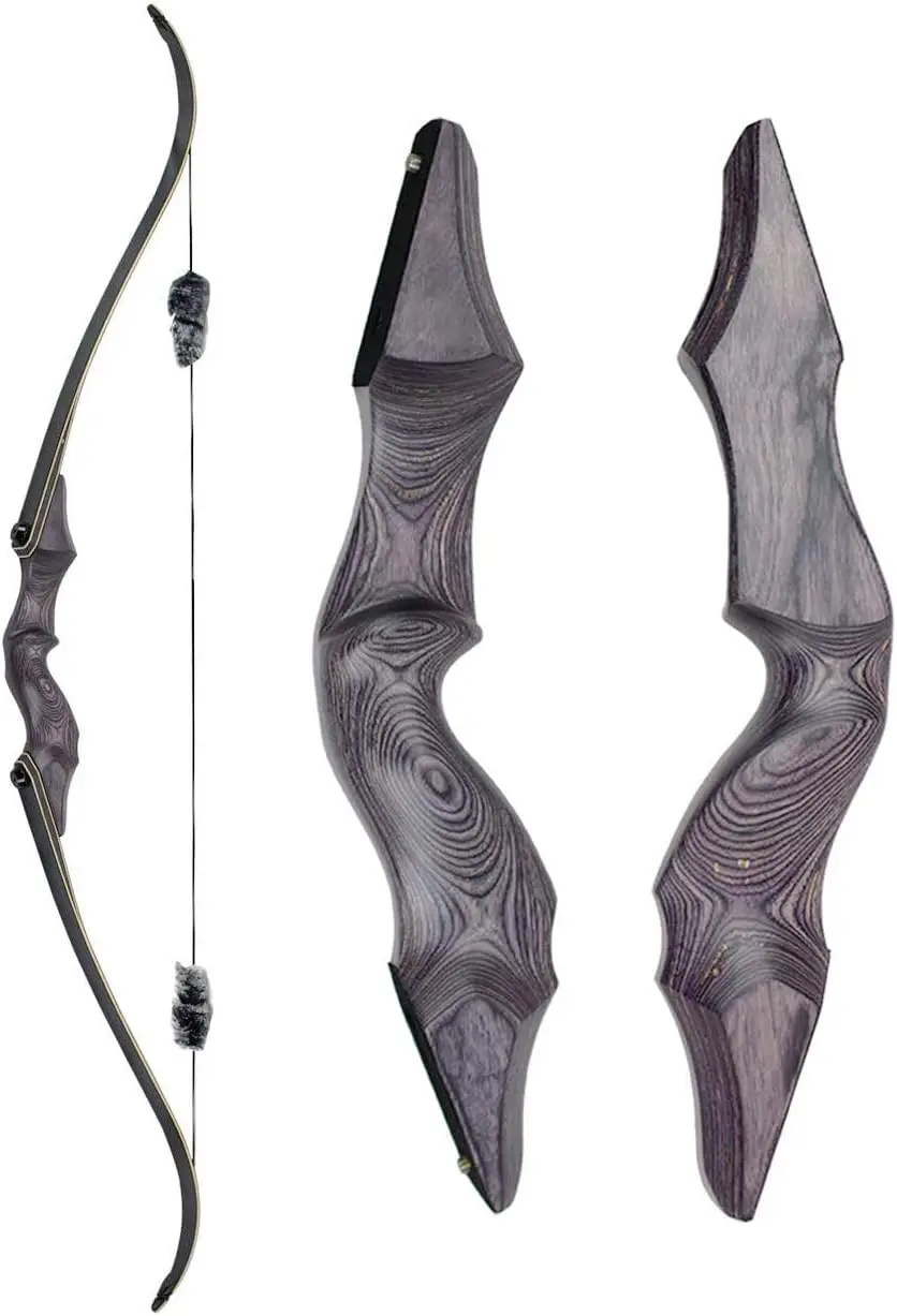 

60 Inch Takedown Recurve Bow and Carbon Arrow Set Archery Traditional Hunting Bow Longbow Right Hand 30-60lbs for Targeting