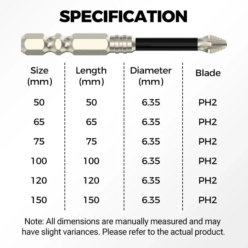 6/9PCS Magnetic Hex Head Screwdriver Kit Impact Anti Slip Threaded Screwdriver K5 Carbon Steel Shock-Proof High Hardness Bits