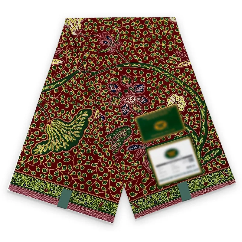 Most popular Veritable African Wax 100% cotton Ghana wax 6 yards 2021 Wax Prints Nigeria High Quality Ankara wax Material HZ0452