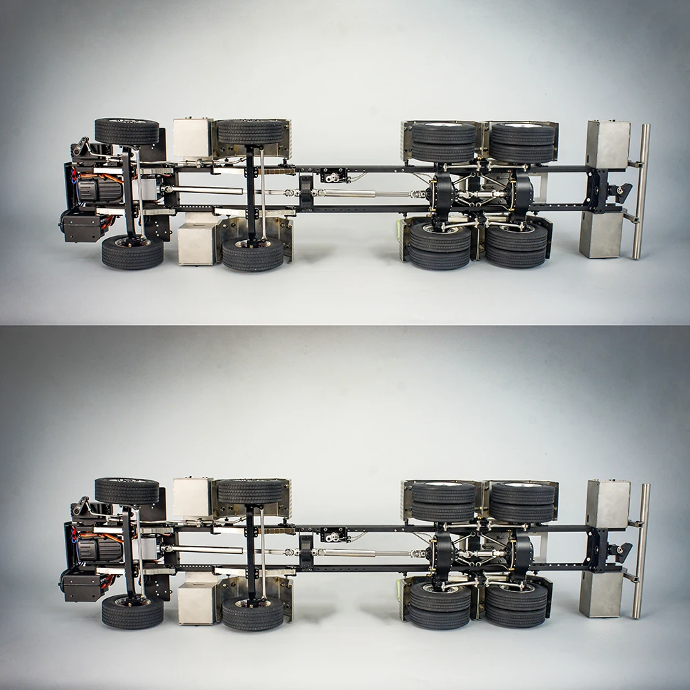 1/14 8X4 RC Truck Full Metal Chassis Suitable for JXM1650 Truck Spreader Two-speed Transmission High-end Metal Truck Chassis 3