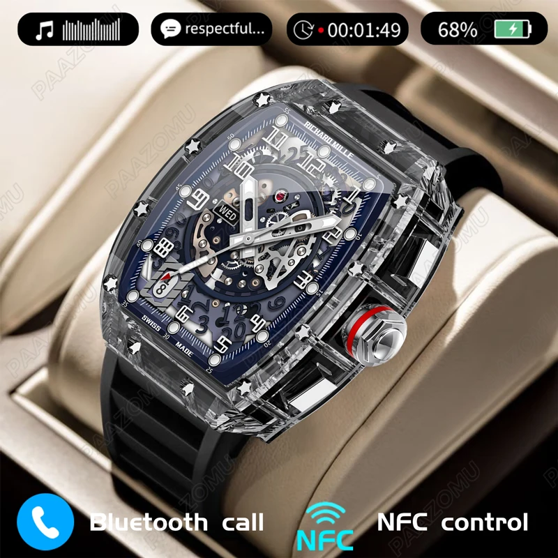 

New Luxury Smartwatch NFC Bluetooth Call Blood Glucose Heart Rate Blood Pressure Monitoring 100+ Sports Mode Smart Watch for Men