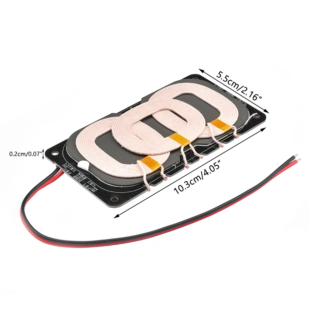 20W Type-C For Qi Wireless Charger Transmitter Module Circuit Board with 3 Coil 5V 12V For DIY Car Outdoor Power Supply